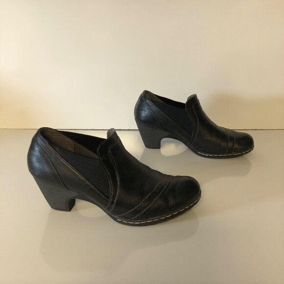 Eurosoft by Sofft Black Leather Heeled Slip On Shoes Womens Size 9.5 Comfortable - Picture 5 of 6